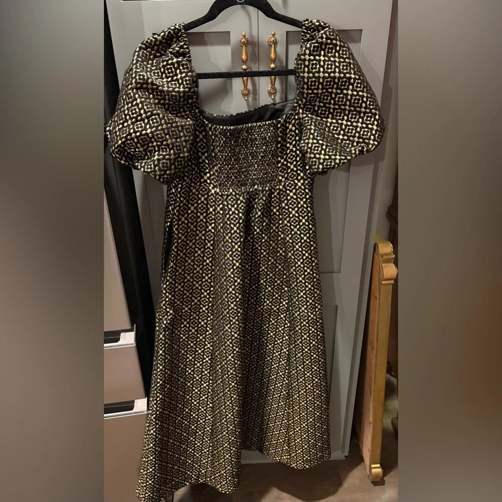 Hill House The Matilda Dress in Metallic Brocade - Picture 4 of 5